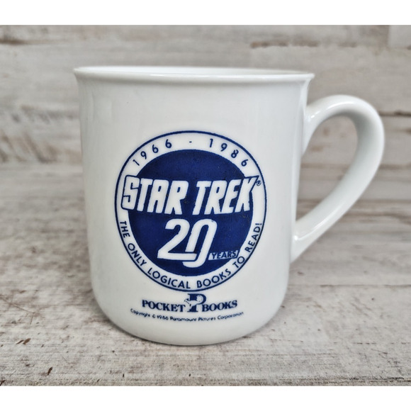 Vintage Pocket Books Star Trek 20 Years Anniversary Ceramic Coffee Mug 1986 - Picture 1 of 6